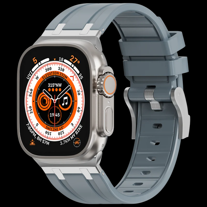 Silver Adapter-Gray Blue Band